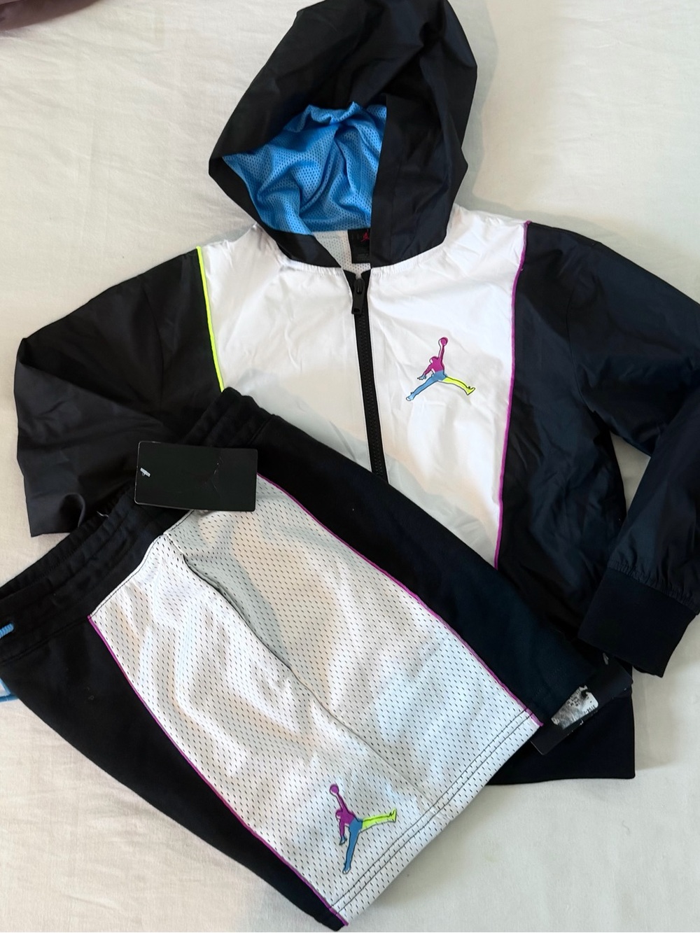 Jordan Girls Youth 2pc Warmer Track Suit Skirt Set With Hoodie- Medium